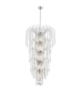Waterfall 13 Light Crystal Chandelier Chrome Finish E14_Main