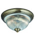 Bathroom Flush 2 Light Ceiling Antique Brass E14_Main