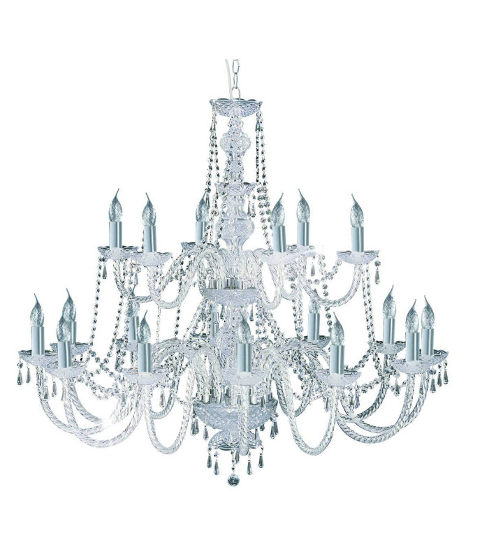 Hale 18 Light Crystal Chandelier Chrome Finish E14_Main