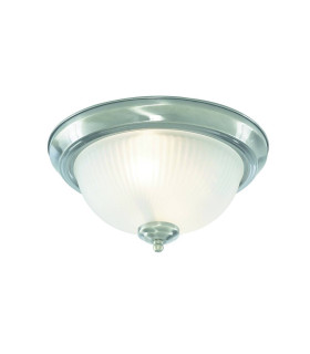 Bathroom Flush 2 Light Ceiling Satin Silver IP44 E14_Main