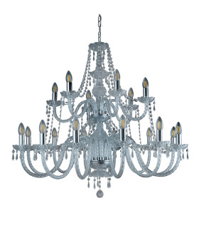 Hale 18 Light Crystal Chandelier Chrome Finish E14_Off