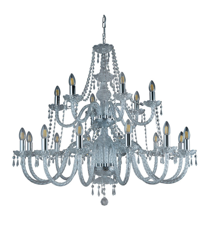 Hale 18 Light Crystal Chandelier Chrome Finish E14_Off