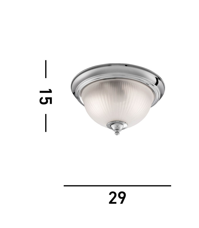 Bathroom Flush 2 Light Ceiling Satin Silver IP44 E14_Line
