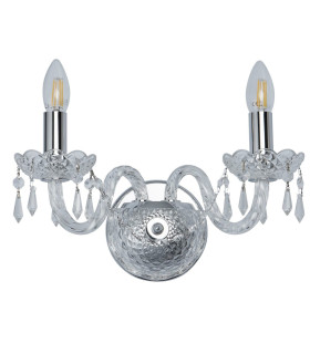 Hale Indoor Candle Wall 2 Light Chrome with Crystals E14_Off
