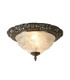Flush Ceiling 2 Light Antique Brass with Frosted Glass Diffuser E14_Main