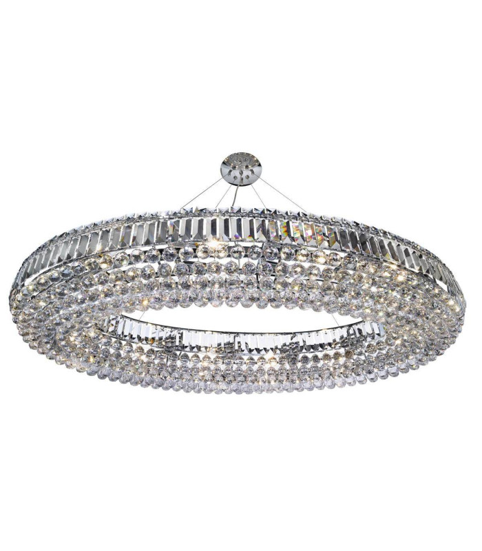 Vesuvius 24 Light Ceiling Chandelier Chrome with Crystals E14_Main