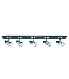 Comet 5 Light Adjustable Ceiling Spotlight Bar Chrome Matt Black GU10_Main