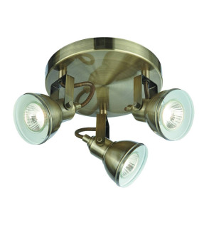 Focus 3 Light Adjustable Ceiling Spotlight Antique Brass GU10_Main