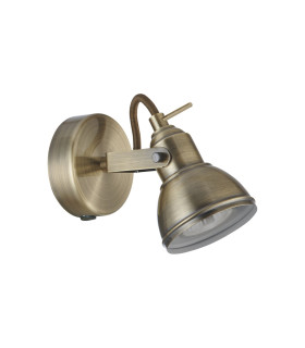 Focus 1 Light Indoor Adjustable Wall Spotlight Antique Brass GU10_Off