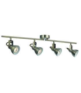 Focus 4 Light Adjustable Ceiling Spotlight Bar Antique Brass GU10_Main
