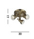 Focus 3 Light Adjustable Ceiling Spotlight Antique Brass GU10_Line