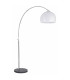 Arcs 1 Light Floor Lamp Chrome Black Marble with White Dome Shade E27_Main