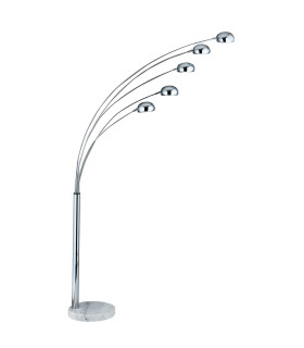 Giraffe 5 Light Floor Lamp Chrome with Marble Base E14_Off