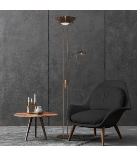 Mother and Child Floor Lamp Antique Brass with Dimmer G9_Room