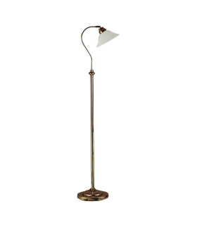 Adjustable Floor Lamp Antique Brass with Marble Shade E27_Off