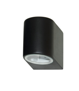 1 Light Outdoor Wall Light Black Cast Aluminium IP44 GU10_Off