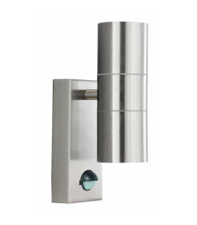 Dual Outdoor Up Down Wall 2 Light Cast Aluminium with Motion Sensor IP44 GU10_Main