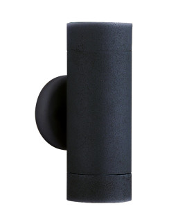 LED Outdoor Up Down Wall 2 Light Black Cast Aluminium IP44_Off