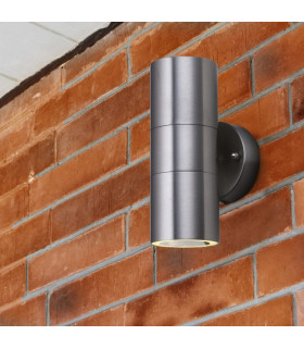 Dual Outdoor Up Down Wall 2 Light Cast Aluminium IP44 GU10_Room
