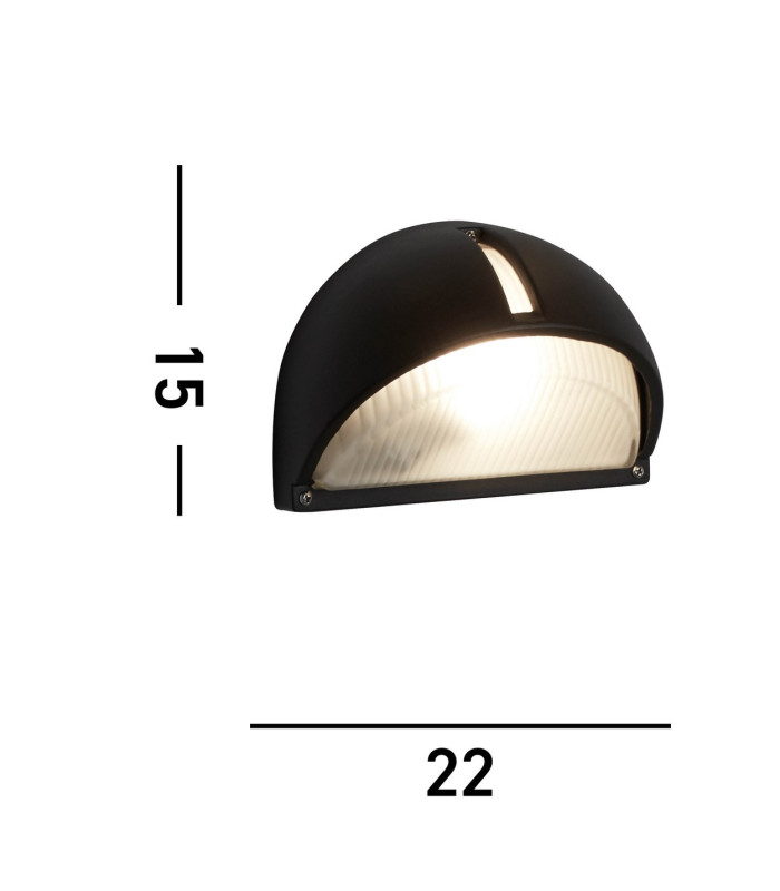 1 Light Outdoor Garden Aluminium Wall Light Black IP44 E27_Line