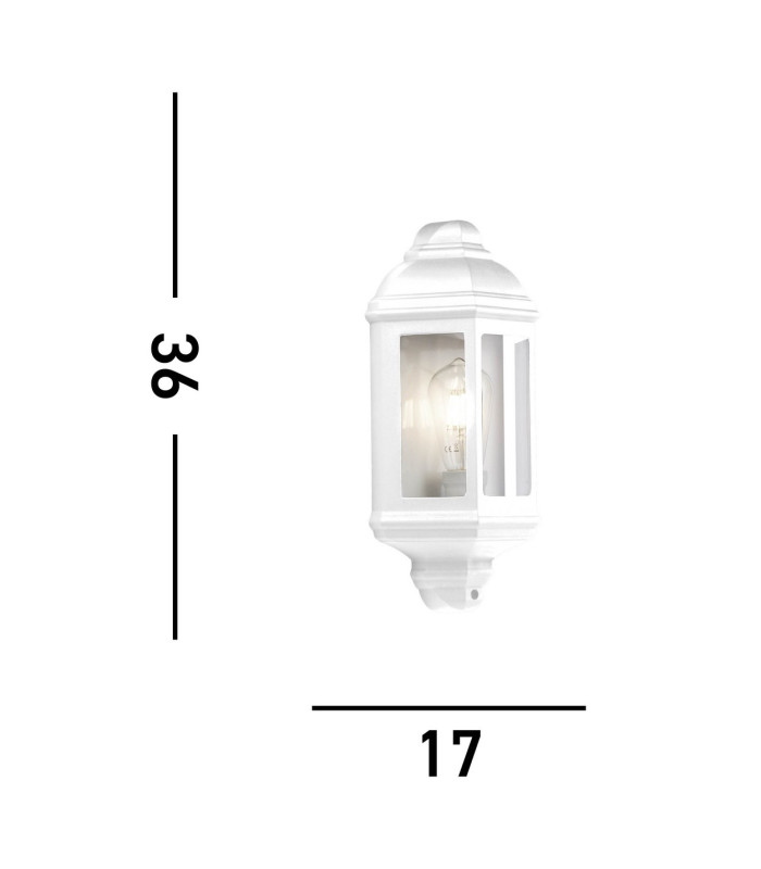 1 Light Outdoor Flush Lantern Light White IP44 E27_Line