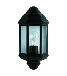 1 Light Outdoor Flush Lantern Light Black IP44 E27_Main