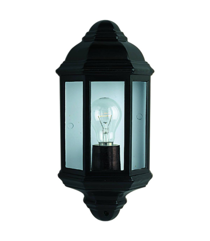 1 Light Outdoor Flush Lantern Light Black IP44 E27_Main