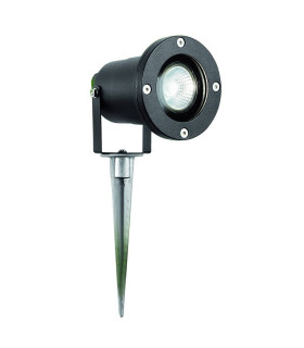 1 Light Outdoor Aluminium Spike Light Black IP44 GU10_Main