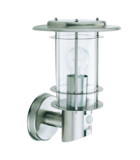 1 Light Outdoor Wall Light Stainless Steel with Motion Sensor IP44 E27_Main