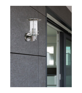 1 Light Outdoor Wall Light Stainless Steel with Motion Sensor IP44 E27_Room