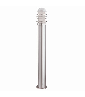Louvre 1 Light Outdoor Bollard Light Stainless Steel with Polycarbonate Diffuser IP44 E27_Off