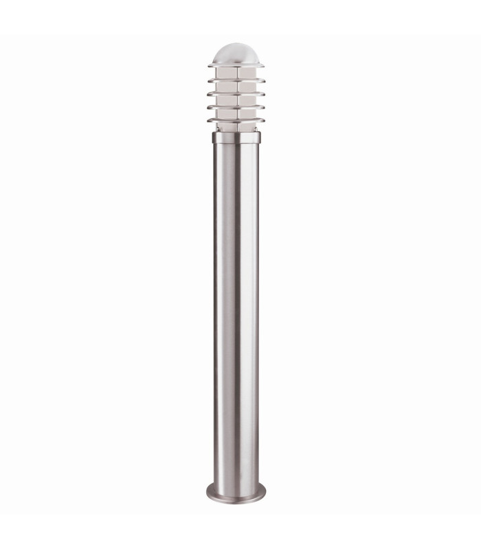 Louvre 1 Light Outdoor Bollard Light Stainless Steel with Polycarbonate Diffuser IP44 E27_Off