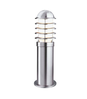 Louvre 1 Light Outdoor Bollard Light Stainless Steel IP44 E27_Main