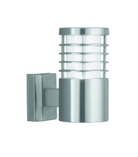 Louvre 1 Light Outdoor Garden Wall Light Satin Silver IP44 E27_Main