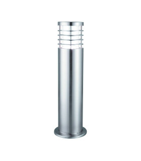 Louvre 1 Light Outdoor Bollard Light Satin Silver IP44 E27_Main