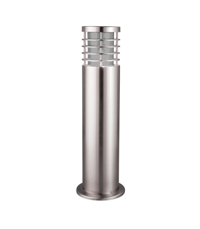 Louvre 1 Light Outdoor Bollard Light Satin Silver IP44 E27_Off