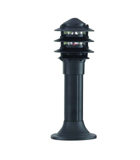 1 Light Outdoor Pedestal Bollard Light Black IP44 E27_Main