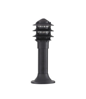 1 Light Outdoor Pedestal Bollard Light Black IP44 E27_Off