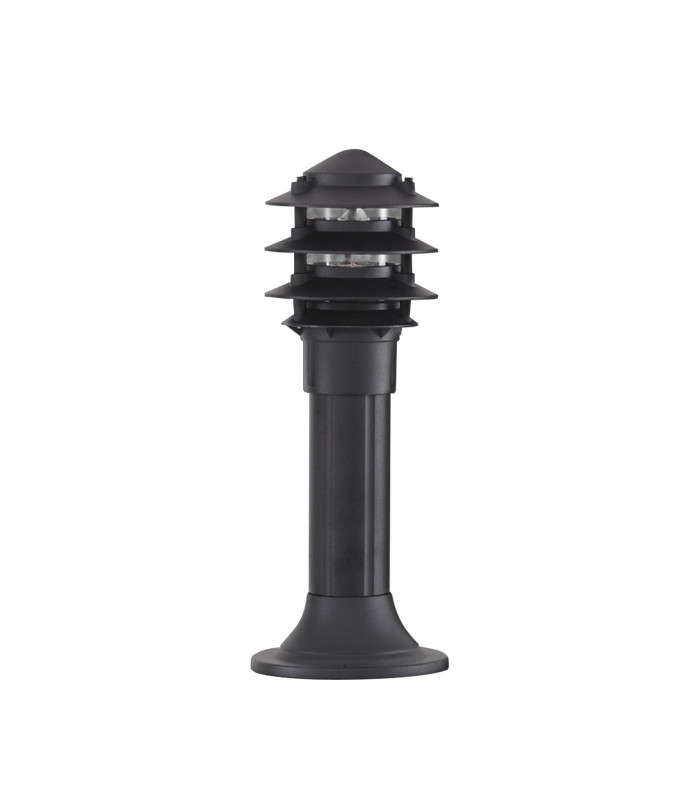 1 Light Outdoor Pedestal Bollard Light Black IP44 E27_Off