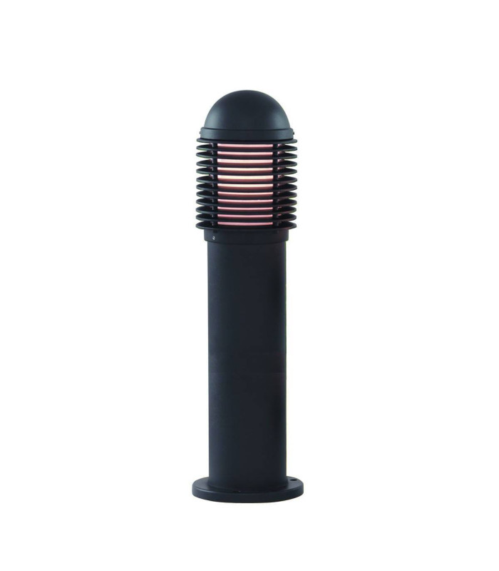 1 Light Outdoor Bollard Light Black with White Diffuser IP44 E27_Main