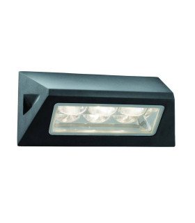 LED 3 Light Outdoor Wall Light Black IP44_Main