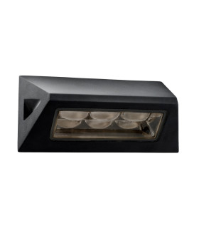 LED 3 Light Outdoor Wall Light Black IP44_Off