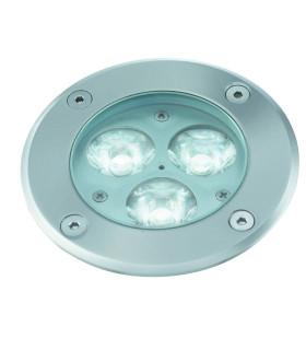 LED 3 Light Recessed Outdoor Pathway Ground Light Stainless Steel IP67_Main