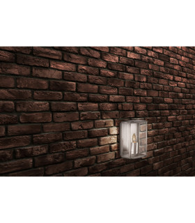 Box 1 Light Outdoor Garden Wall Light Satin Silver IP44 E27_Room