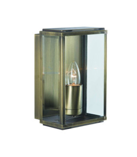Box 1 Light Outdoor Wall Light Antique Brass IP44 E27_Main