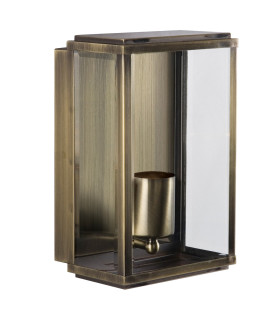 Box 1 Light Outdoor Wall Light Antique Brass IP44 E27_Off