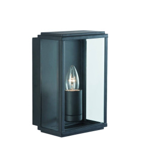 Box 1 Light Outdoor Garden Wall Light Black IP44 E27_Main
