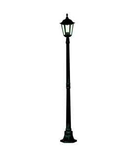 Alex 1 Light Outdoor Lamp Post Black with Clear Glass Diffuser IP44 E27_Main