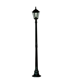 Alex 1 Light Outdoor Lamp Post Black with Clear Glass Diffuser IP44 E27_Off