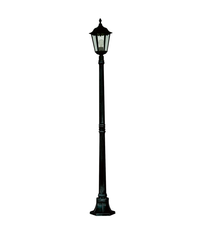 Alex 1 Light Outdoor Lamp Post Black with Clear Glass Diffuser IP44 E27_Off